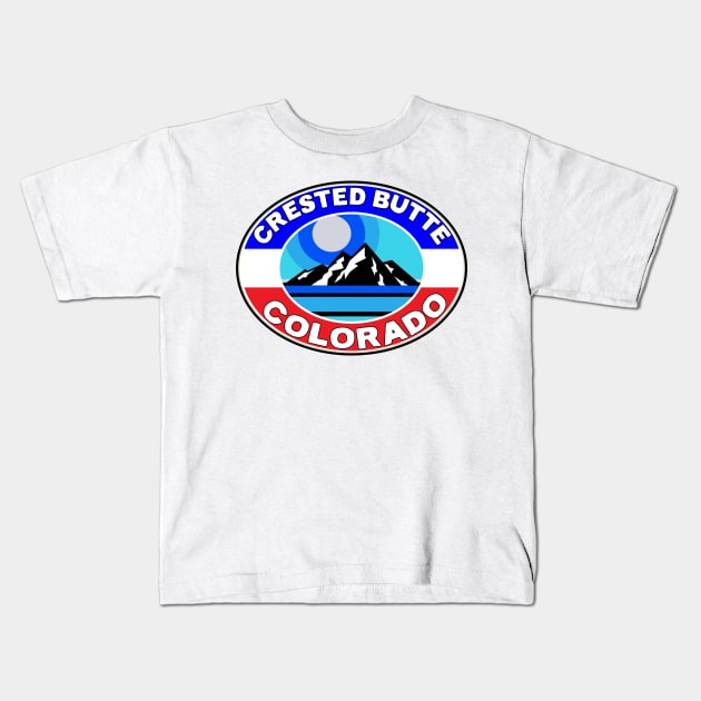 Crested Butte Ski Colorado Skiing Mountains CO Kids T-Shirt by TravelTime